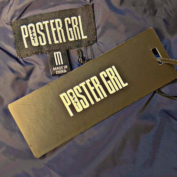 Poster GRL Women Puffer Cropped Jacket Sherpa Collar Streetwear Lightweight Coat - Picture 12 of 12